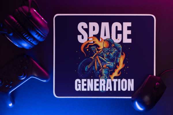 Space Generation Astronaut Gaming Mouse Pad – Anti-Slip Rubber Base, Smooth Surface, 9"x7" - Image 5