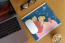 Crunch Crunch Foodie Cartoon Mouse Pad – Fun Design, Smooth Surface, Non-Slip Base, 9"x7"