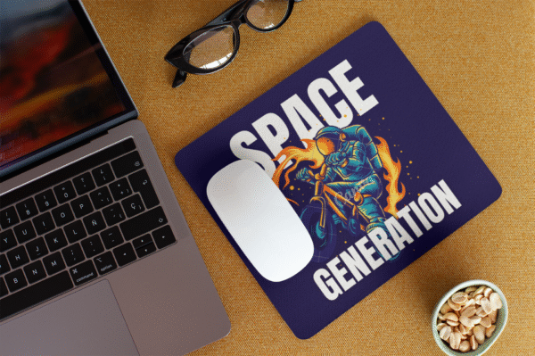 Space Generation Astronaut Gaming Mouse Pad – Anti-Slip Rubber Base, Smooth Surface, 9"x7"