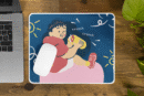 Crunch Crunch Foodie Cartoon Mouse Pad – Fun Design, Smooth Surface, Non-Slip Base, 9"x7"