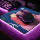 Crunch Crunch Foodie Cartoon Mouse Pad – Fun Design, Smooth Surface, Non-Slip Base, 9"x7"