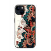 Vintage Persian rug pattern phone case with intricate floral carpet design on dark blue background