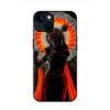 Indian classical dancer phone case with ornate jewelry and radiant mandala background in red and orange tones