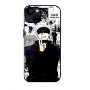 Anime manga aesthetic designer mobile back cover with black and white character artwork and glossy printed finish