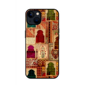Vintage Mughal arch mosaic pattern phone case with colorful ornamental tile artwork