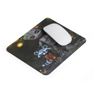 Groot and Rocket character printed gaming mouse pad with smooth surface and anti slip base