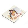 ute cat lover mouse pad with cartoon girl and kittens illustration and anti slip base
