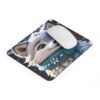 cute winter fox cartoon mouse pad with scarf and anti slip rubber base
