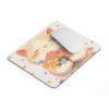 cute kitten mouse pad with flowers illustration and anti slip rubber base