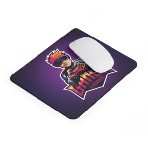 gaming logo mouse pad with gamer mascot design and anti slip rubber base for PC gaming