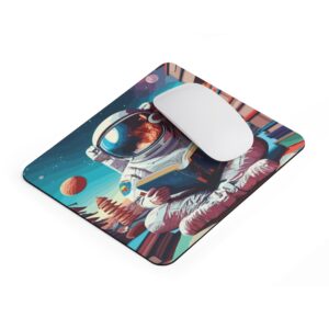 astronaut space themed gaming mouse pad with colorful galaxy background and anti slip base