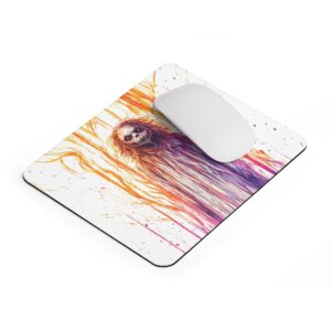 ghost horror themed gaming mouse pad with spooky artwork and anti slip rubber base